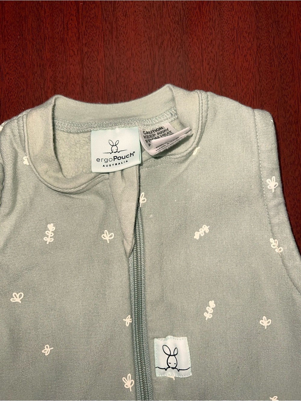 Sleepsack for Kids - Sage Green Floral Sleep Sack 3-12 Monthes - Picture 2 of 3